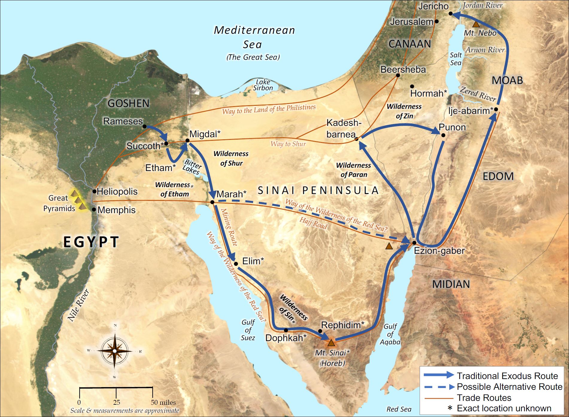 Israel's Exodus from Egypt to Canaan