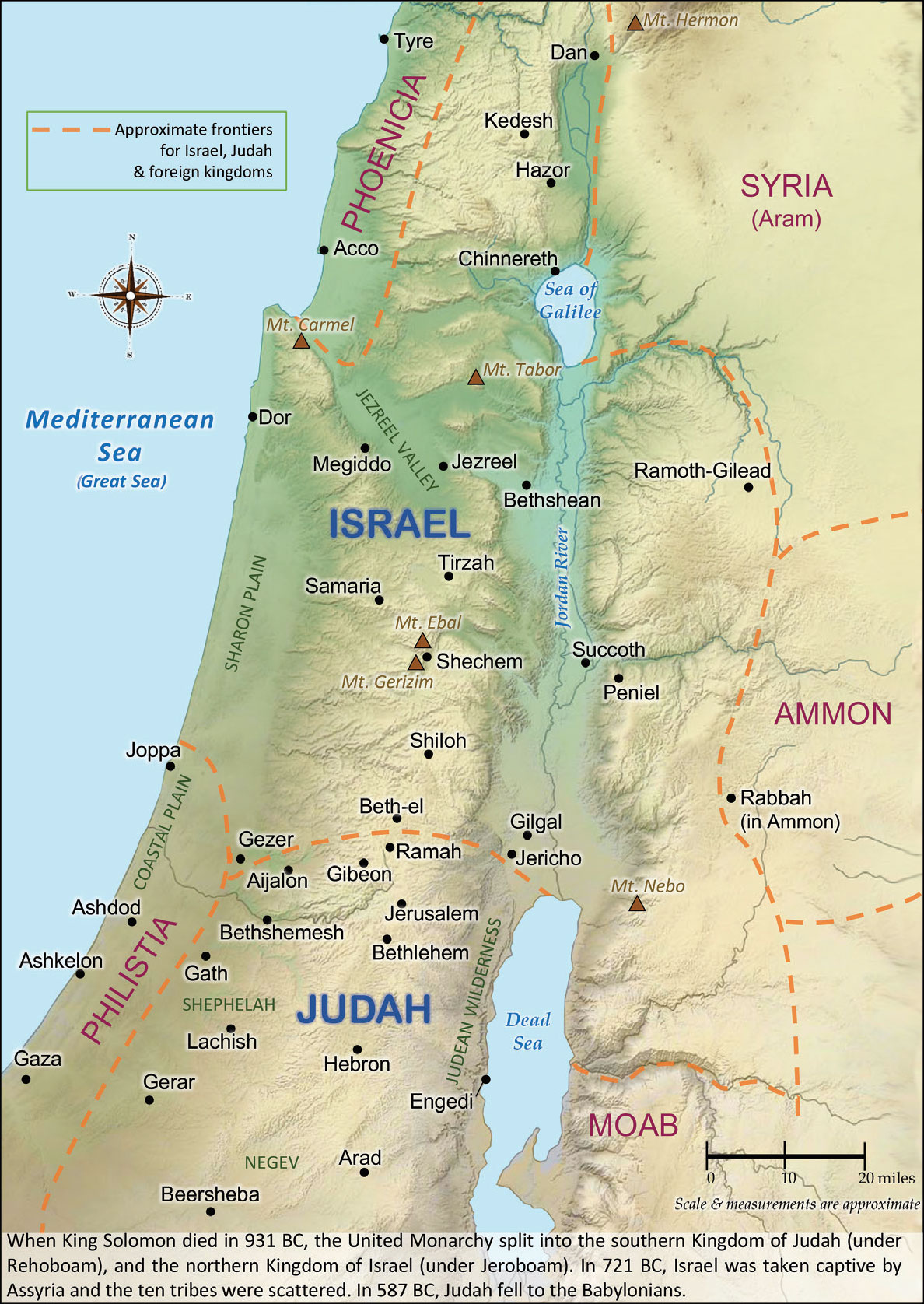 Kingdoms of Israel & Judah (circa 930 B.C.)